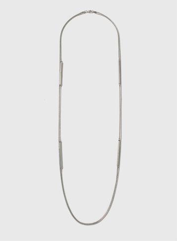 Dorothy Perkins Long Silver Tube Necklace