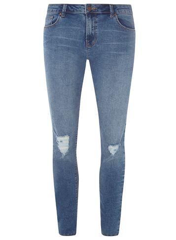 Dorothy Perkins Midwash Knee Rip Skinny Fit Jeans