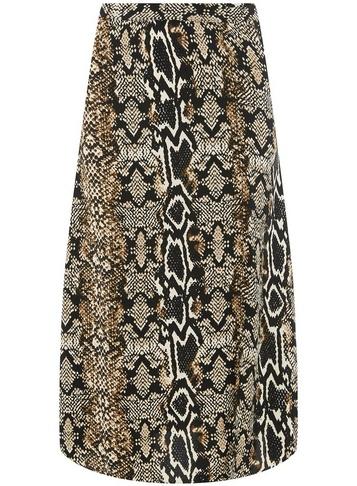 Dorothy Perkins Multi Colour Snake Print Woven Midi Skater Skirt