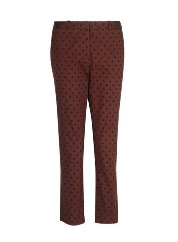 Dorothy Perkins Brown Spot Print Split Front Trousers