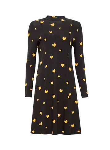 Dorothy Perkins Yellow Heart High Swing Dress