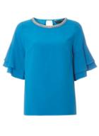 Dorothy Perkins Turquoise Ruffle Embellished Top
