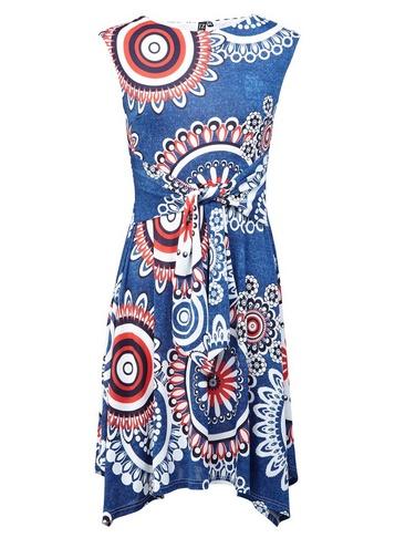 *izabel London Blue Hanky Hem Tea Dress