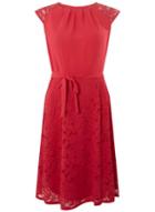 Dorothy Perkins *billie & Blossom Tall Raspberry Lace Fit And Flare Dress
