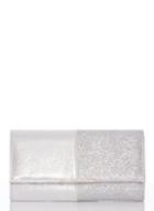 *quiz Silver Glitter Clutch Bag