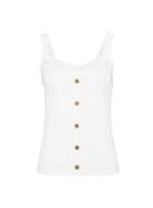 Dorothy Perkins Ivory Frill Button Vest