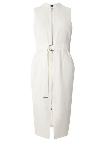 Dorothy Perkins White Waffle Pencil Dress
