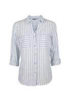 Dorothy Perkins Petite Sky Blue And Ivory Linen Shirt