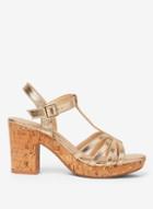 Dorothy Perkins Wide Fit Gold Rebecca Heel Sandals