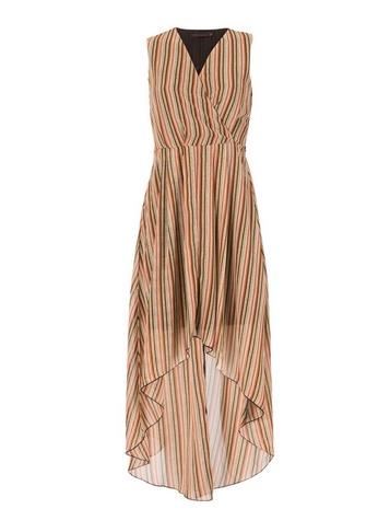 Dorothy Perkins *tenki Brown Stripe Midi Dress
