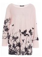 Dorothy Perkins *quiz Pale Pink And Black Bird Print Top