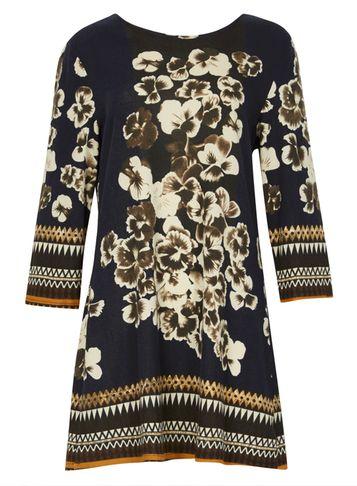 Dorothy Perkins *izabel London Navy Floral Print Shift Dress