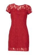 Dorothy Perkins *izabel London Red Lace Overlay Shift Dress