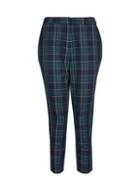 Dorothy Perkins Petite Navy Check Print Ankle Grazer Trousers