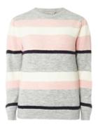 Dorothy Perkins Petite Blush, Navy And Ivory Striped Jumper