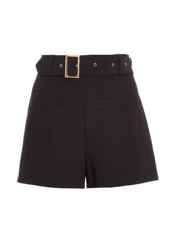 *quiz Black Gold Buckle Shorts