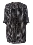 Dorothy Perkins Dp Curve Black Spotted Zip Shirt