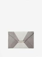 Dorothy Perkins Grey Two Tone Envelope Clutch Bag