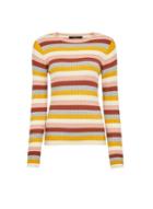 *vero Moda Multi Coloured Stripe Print Pull On Jumper