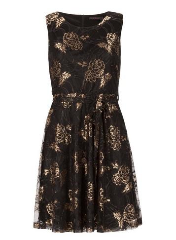 Dorothy Perkins *tenki Black Floral Print Lace Dress