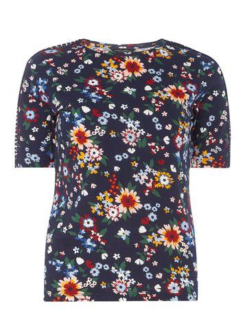 Dorothy Perkins Black Floral Laced Sleeve Tee