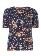 Dorothy Perkins Black Floral Laced Sleeve Tee