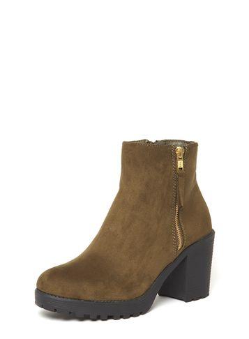 Dorothy Perkins Green 'minny' Chunky Ankle Boots