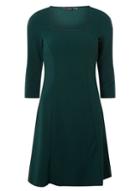 Dorothy Perkins Green Square Neck 3/4 Sleeve Fit And Flare Dress
