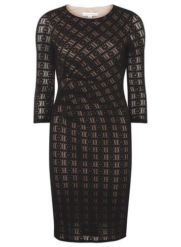 Dorothy Perkins *lily & Franc Black Two Tone Lace Bodycon Dress