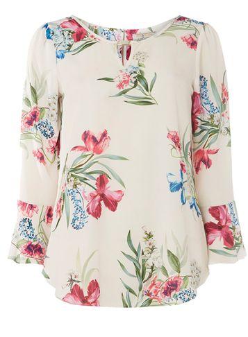 Dorothy Perkins *billie & Blossom Tall Blush Floral Trim Blouse