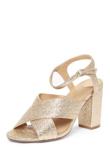 Dorothy Perkins Wide Fit Gold 'spring' Sandals