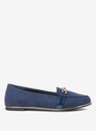 Dorothy Perkins Wide Fit Navy Microfibre Lattice Loafers
