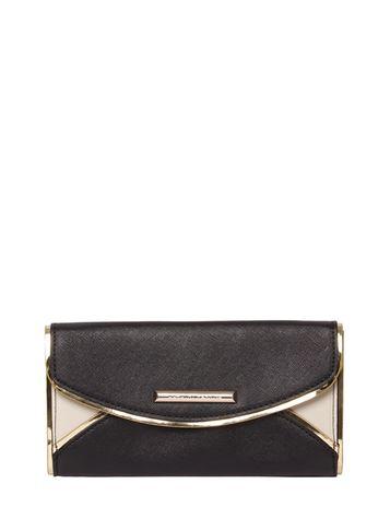 Dorothy Perkins Black And Bone Piped Purse