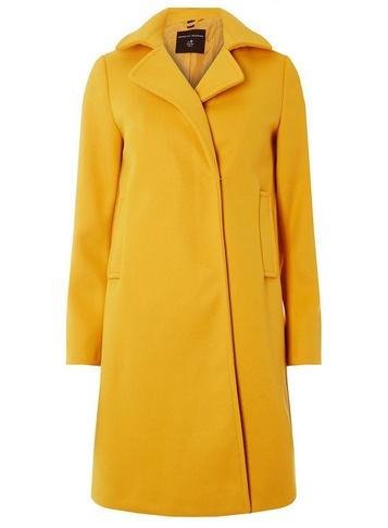Dorothy Perkins Ochre Popper Swing Coat