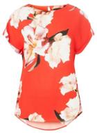 Dorothy Perkins Coral Floral Print Placement Blouse