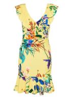Dorothy Perkins *quiz Yellow Floral Print Skater Dress