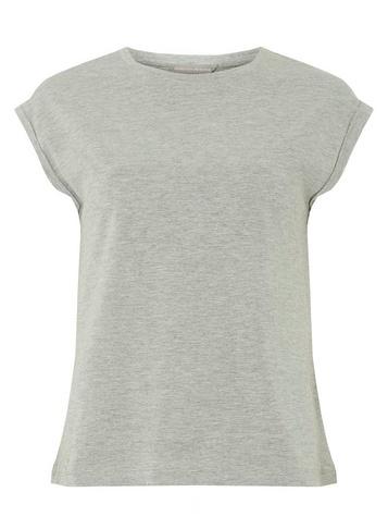 Dorothy Perkins Petite Grey Roll Sleeve T-shirt