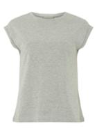 Dorothy Perkins Petite Grey Roll Sleeve T-shirt