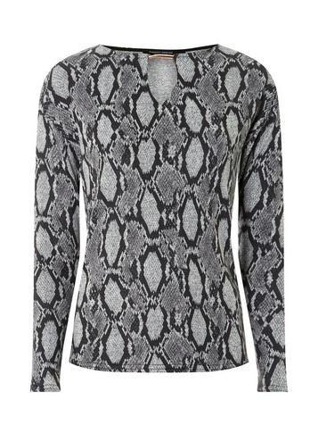 Dorothy Perkins Grey Snake Print Bar Batwing Top