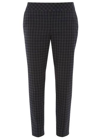 Dorothy Perkins Navy Check Flat Front Trousers