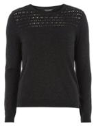 Dorothy Perkins Black And Charcoal Lace Back Jumper