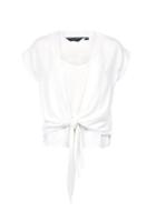 Dorothy Perkins Ivory Underlay Tie Front Tee