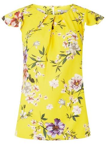 *billie & Blossom Tall Yellow Floral Print Shell Top