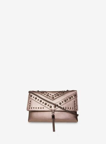 Dorothy Perkins Pewter Studded Tassel Clutch Bag