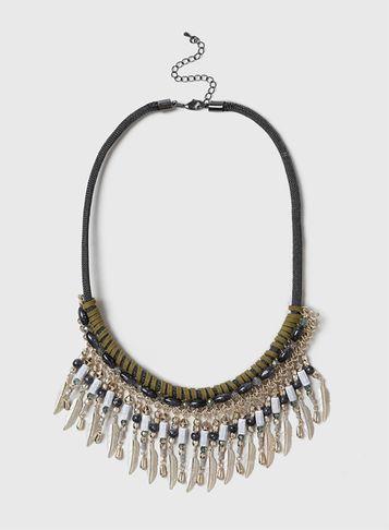 Dorothy Perkins Cord And Leaf Collar Necklace