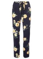 Dorothy Perkins Navy And Yellow Floral Print Joggers