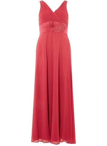 Dorothy Perkins *showcase Petite Cranberry 'aria' Maxi Dress