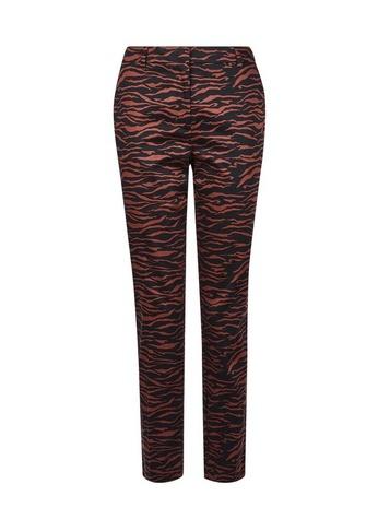 Dorothy Perkins *tall Brown Tiger Print Ankle Grazer Trousers