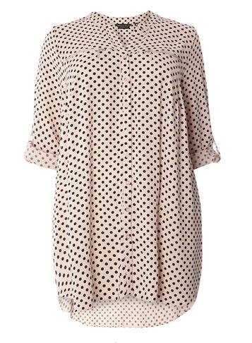 Dorothy Perkins Dp Curve Black And Nude Spot Print Shirt