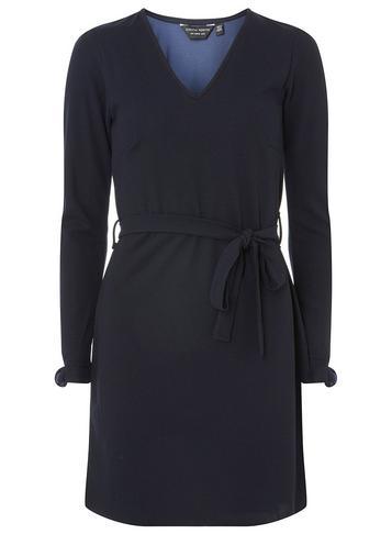 Dorothy Perkins Navy Bow Cuff Tie Waist Dress